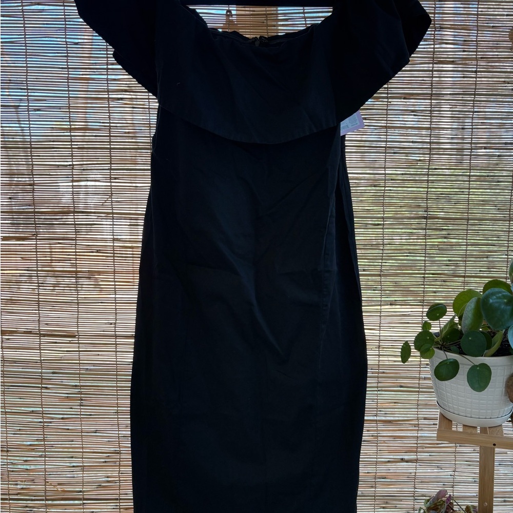 Old Navy Off-The-Shoulder Black Midi Dress